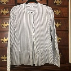 Crown & Ivy Long Sleeve Peplum Stripe Top Size XL